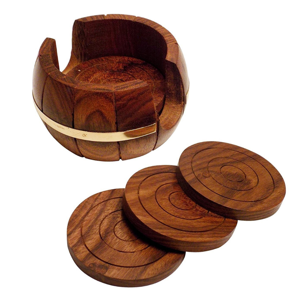 Wooden Tea Coasters 3